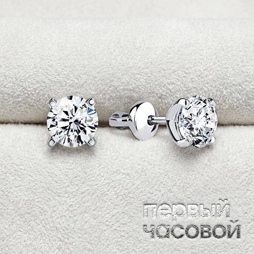 Серьги 1,00/1,02 ct. E/VS2 (3 excellent) Round Diamonds