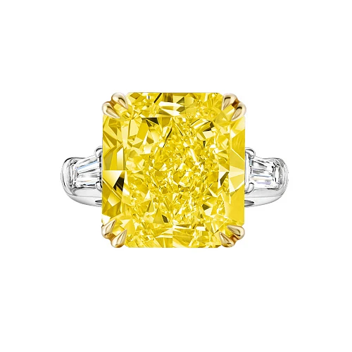 Кольцо с бриллиантом 10,03 ct. Fancy Yellow/VVS2