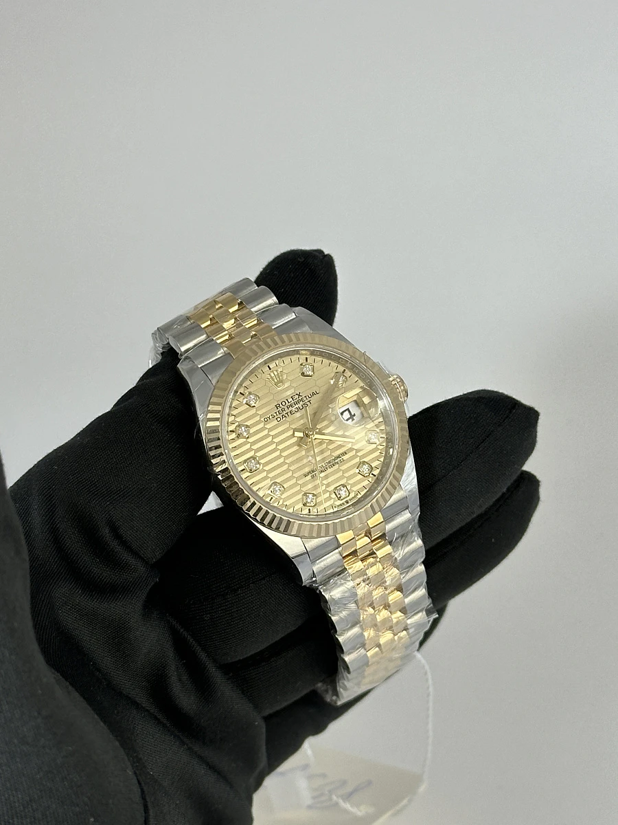 Купить элитные часы Rolex Datejust 36mm Steel &amp; Yellow Gold Motif Dial Diamond Index 126233: в наличии в Москве!