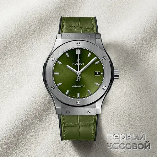 Fusion 45Mm Green Titanium Leather
