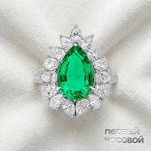 Кольцо с изумрудом 2,95 ct. (Colombia)