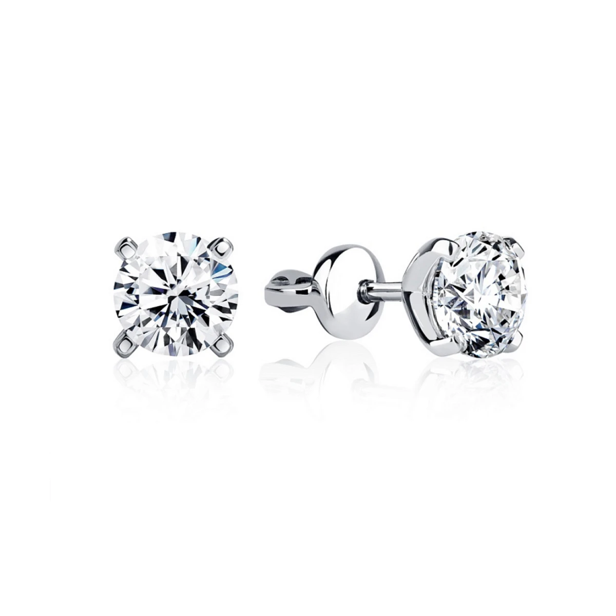 Studio jewelry Серьги 1,00/1,02 ct. I/Si1 (3 Excellent) Round Diamonds