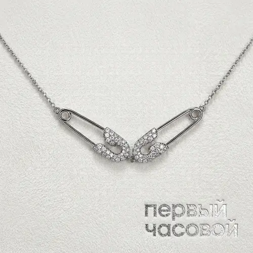 Колье White Gold Double Safety Pin