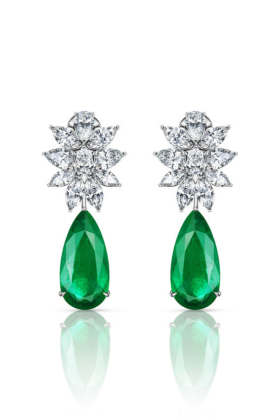 Серьги с изумрудами 4,39/4,75 ct. (Colombia)