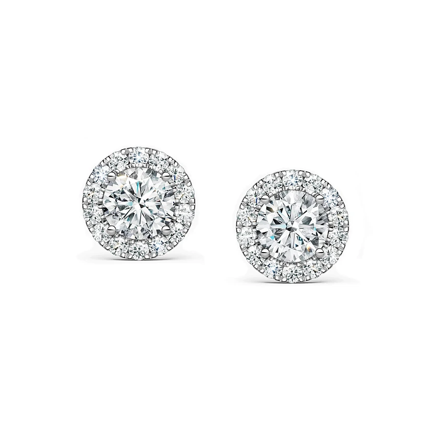 Серьги с бриллиантами 0,50/0,50 ct. D/VVS1 (3 Excellent)