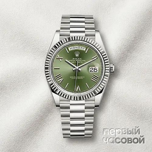 Oyster Perpetual White Gold Day-Date Olive Dial