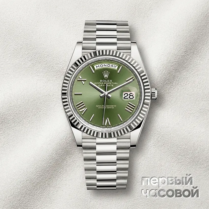 Oyster Perpetual White Gold Day-Date Olive Dial