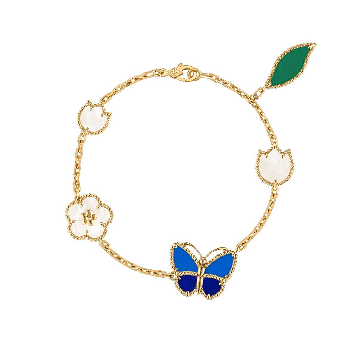Купить украшение Van Cleef &amp; Arpels Lucky Spring Butterfly bracelet, 5 motifs VCARPHZV00: в наличии в Москве!