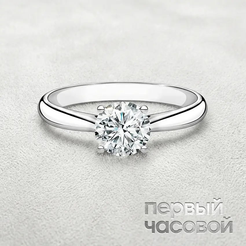 Кольцо с бриллиантом 1,03 ct. G/Si1 (3 Excellent)