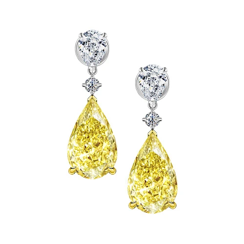 Серьги с бриллиантами 3,02/3,02 ct. W to X/VVS2-VS2