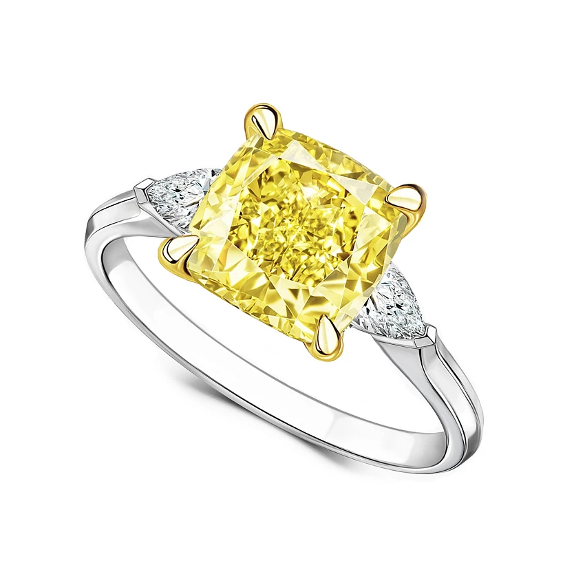 Кольцо с бриллиантом 10,03 ct. Fancy Light Yellow/Si1