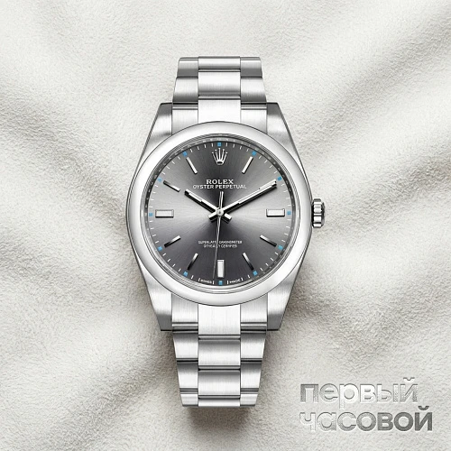 Oyster Perpetual 39 Mm Rhodium Dial 