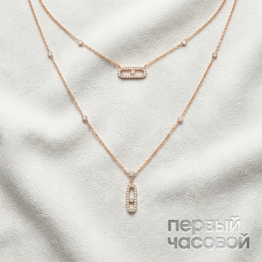 Колье Move Uno 2 Rows Pavé