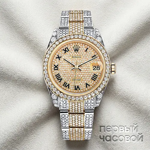 Datejust 36mm Twotone Full Pave Custom Diamonds