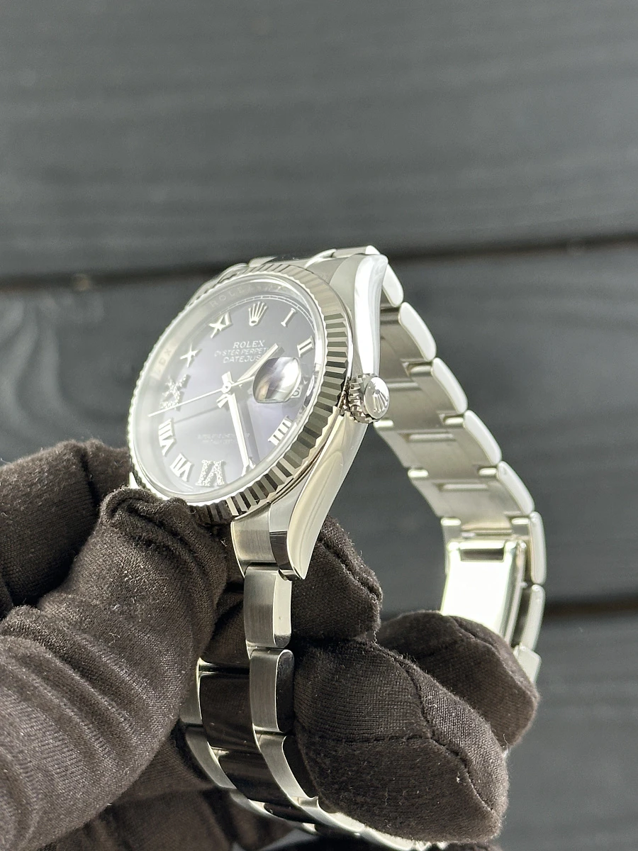 Купить элитные часы Rolex Datejust 36mm Steel &amp; White Gold Purple Dial Oyster 126234: в наличии в Москве!