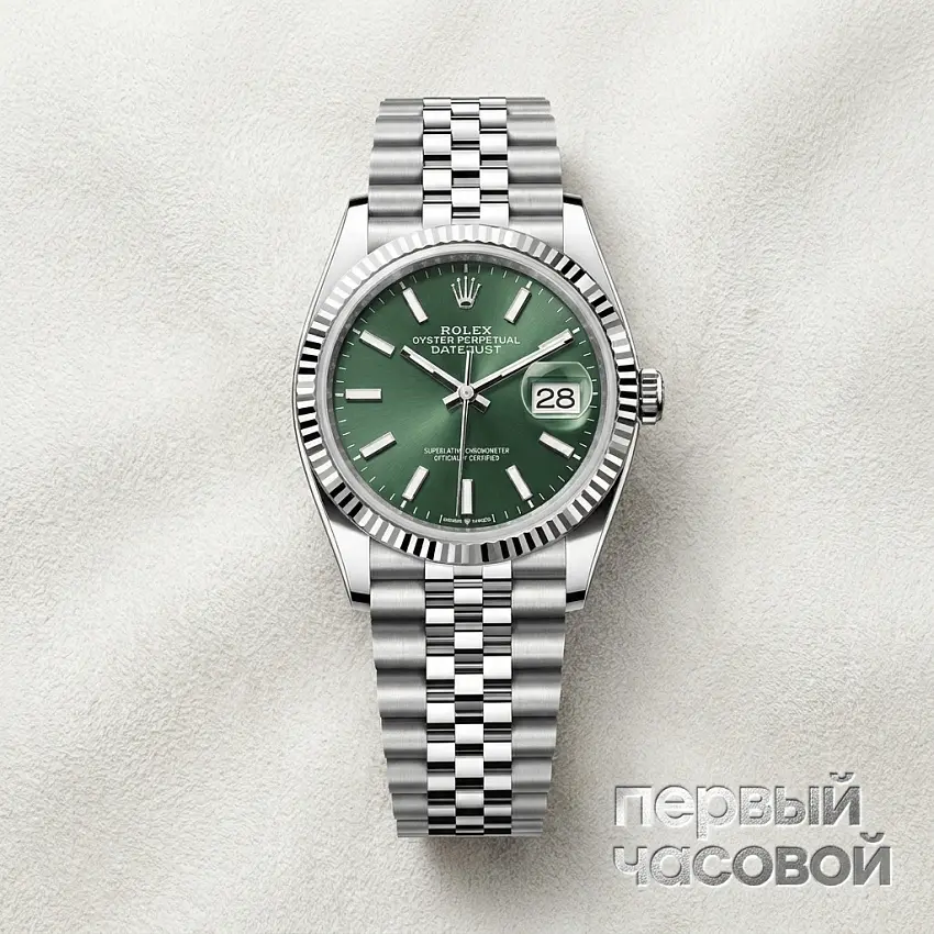 Datejust 36mm Steel & White Gold Green Ombre Dial В пленках