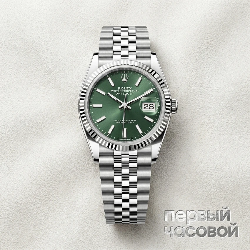 Datejust 36mm Steel & White Gold Green Ombre Dial В пленках