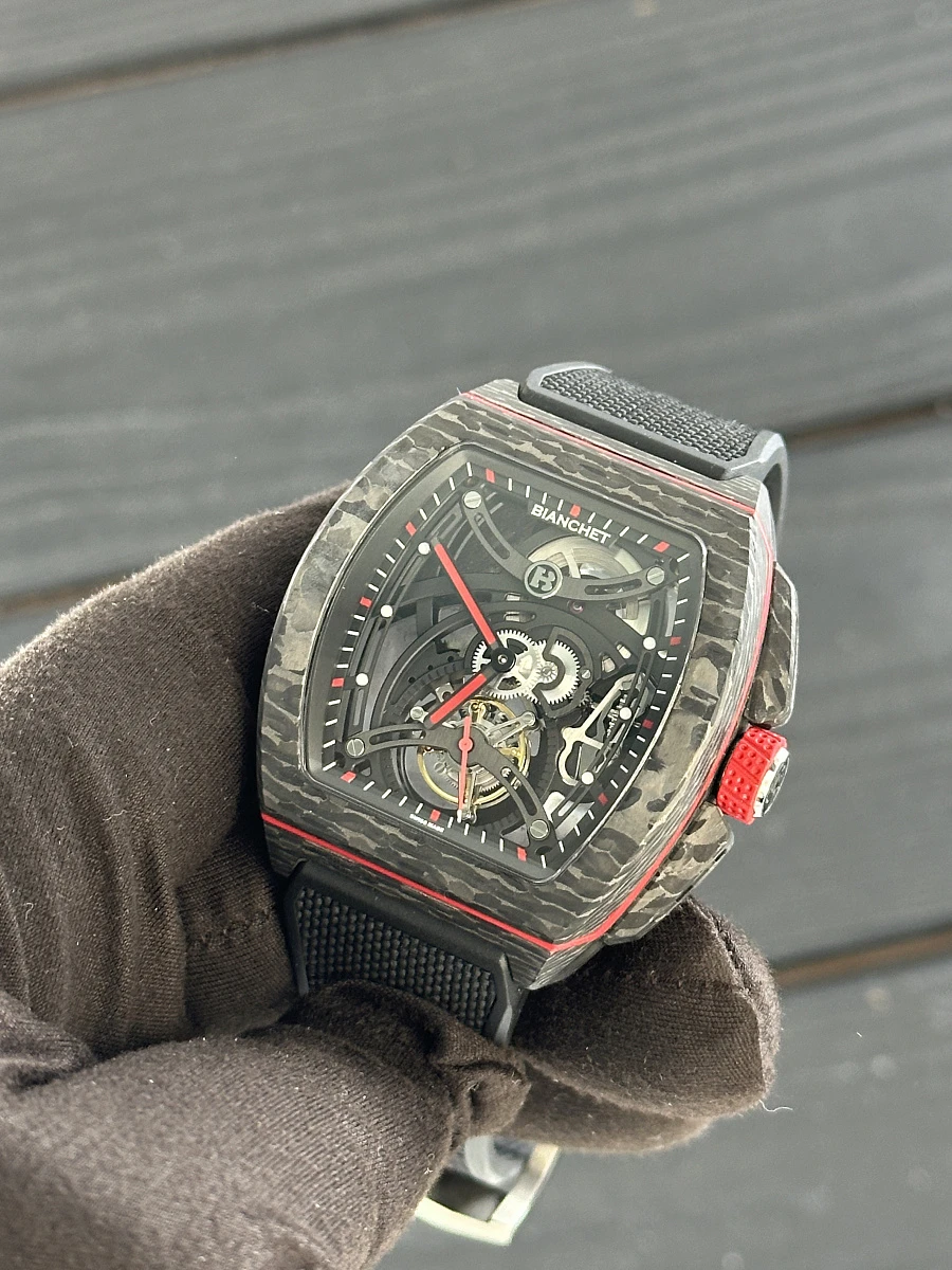 Купить элитные часы Bianchet Carbon Red Tourbillon Openwork Limited Edition B1.618: в наличии в Москве!