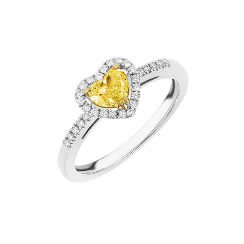Кольцо 1,01 ct. Fancy Light Yellow/VS1 (Heart Diamond)