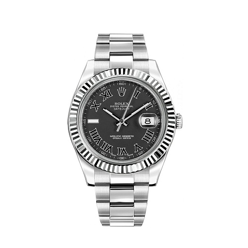 Datejust Ii 41Mm Steel And White Gold Black Roman