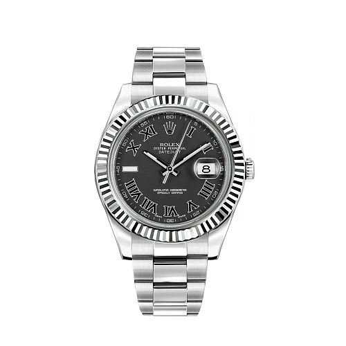Datejust Ii 41Mm Steel And White Gold Black Roman
