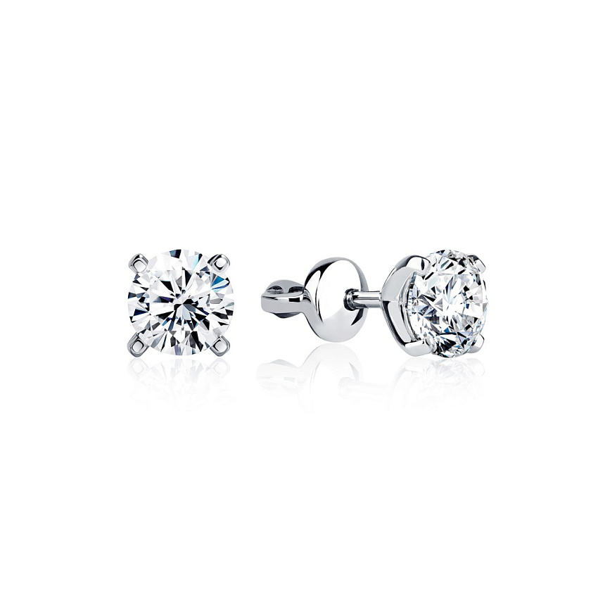Серьги с бриллиантами 1,01 J/Si1; 1,00 J/VS1