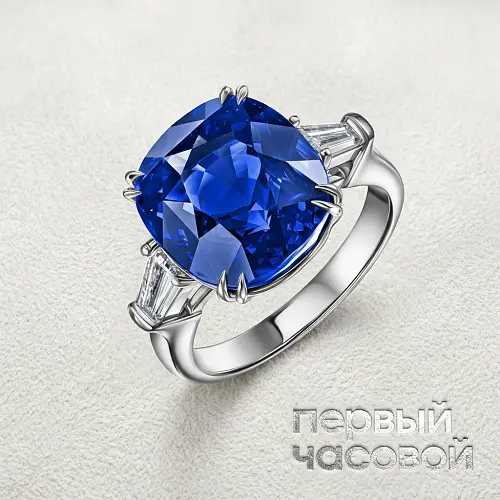 Кольцо с сапфиром 11,86 ct. "Intense Cornflower"