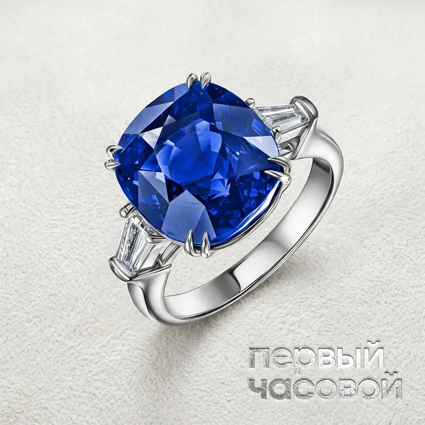 Кольцо с сапфиром 11,86 ct. "Intense Cornflower"