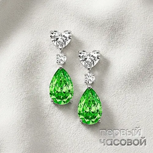 Серьги с бриллиантами 1,18/1,25 ct Fancy Brownish Greenish Yellow/VVS