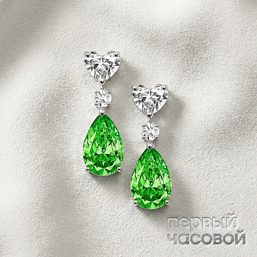 Серьги 1,18/1,25 ct. Fancy Brownish Greenish Yellow/VVS