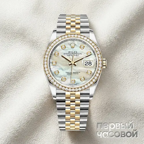 Oyster Datejust Two-Tone Factory Diamonds MOP Dial
