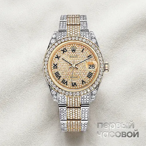 Datejust 41 mm Twotone Full Pave Custom Diamonds