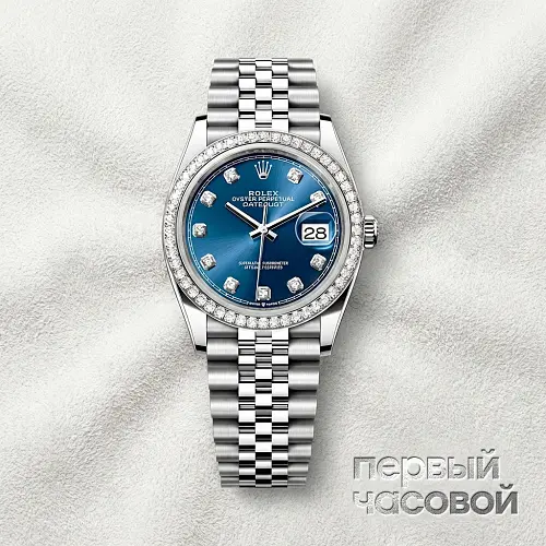 Oyster Perpetual Datejust 36 Diamonds Bezel Blue Dial