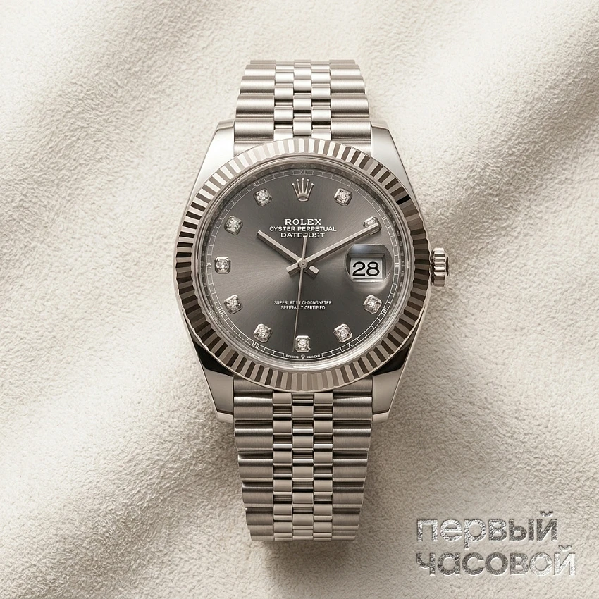 Datejust 41Mm Dark Rhodium Dial Diamonds Jubilee