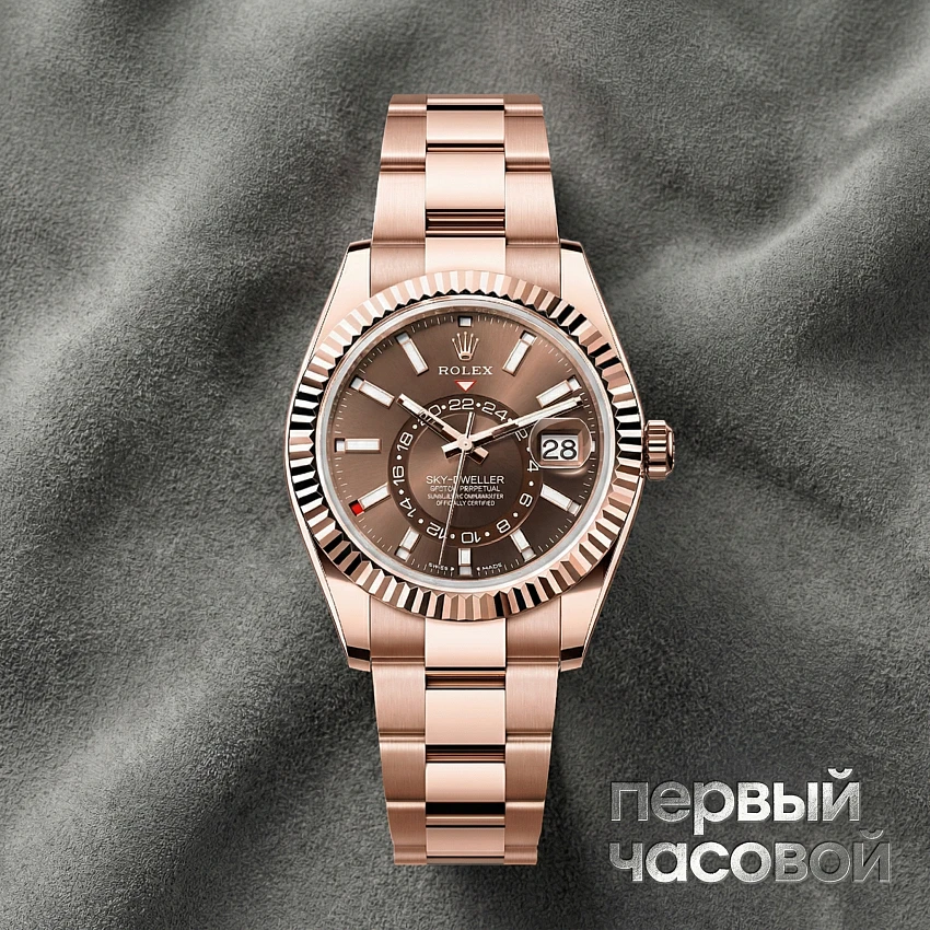 Sky-Dweller Everose Gold Chocolate Brown Dial Jubilee Bracelet