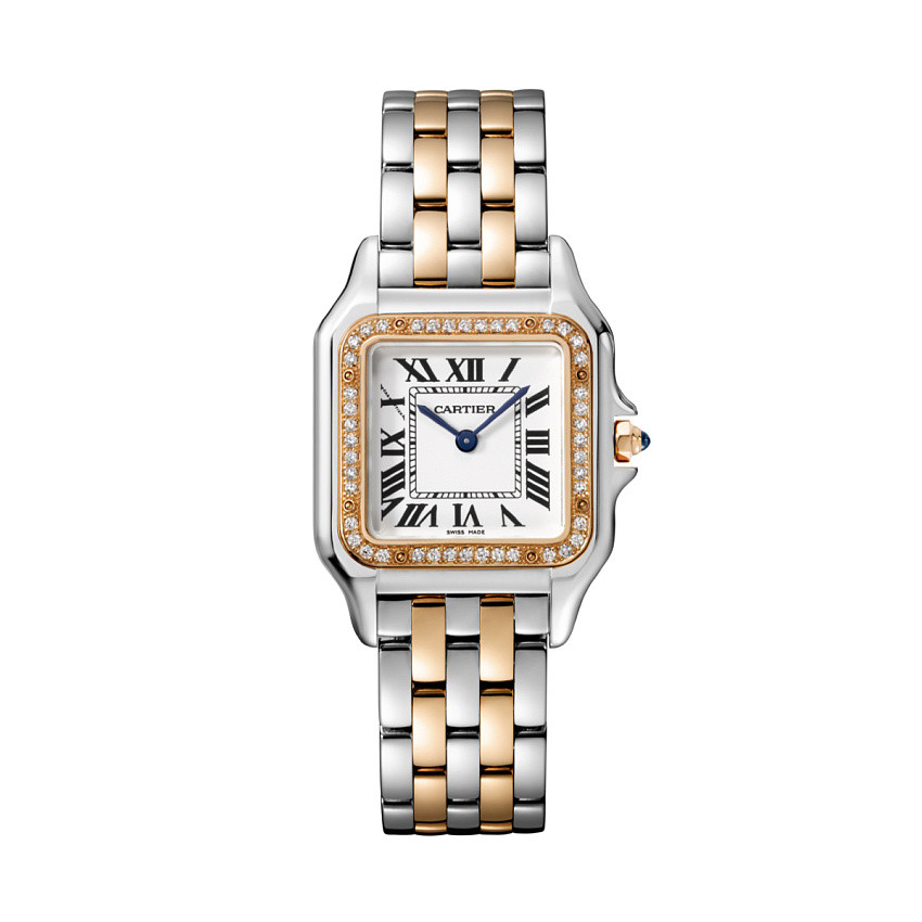 Panthere Medium Steel/Rose Gold Diamonds