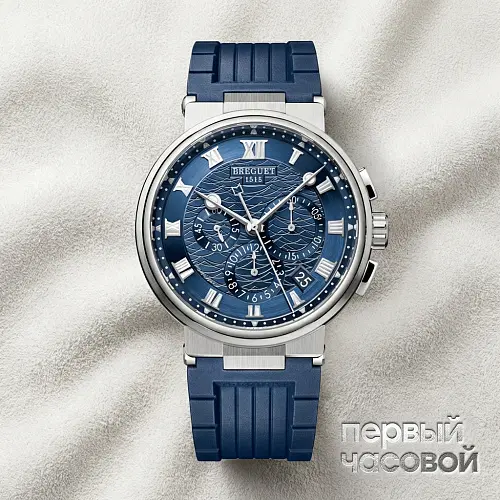 Marine Chronograph White Gold Blue Dial