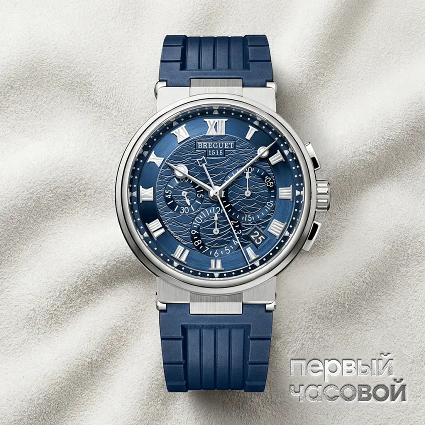 Marine Chronograph White Gold Blue Dial