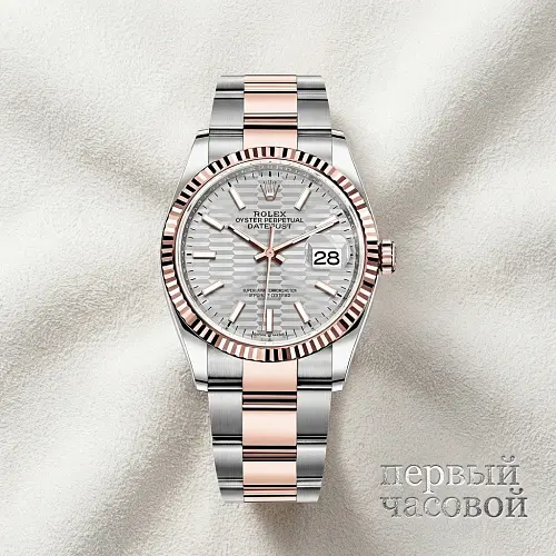 Datejust 36Mm Steel And Everose Gold Fluted Motif Dial