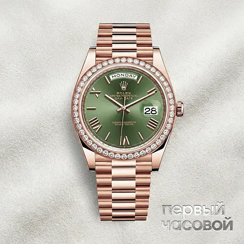 Day-Date Rose Gold Olive Dial