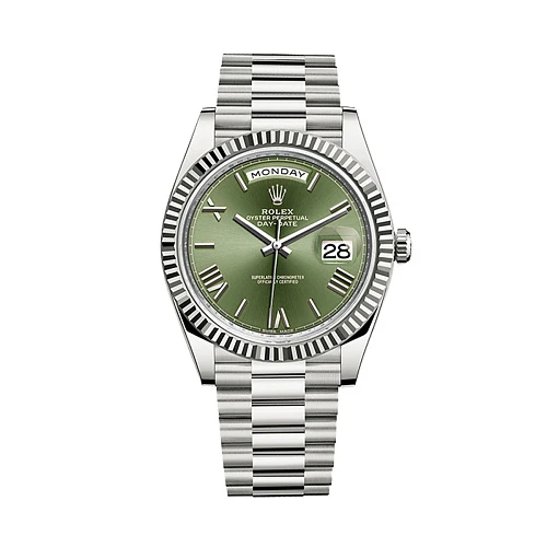 Oyster Perpetual White Gold Day-Date Olive Dial