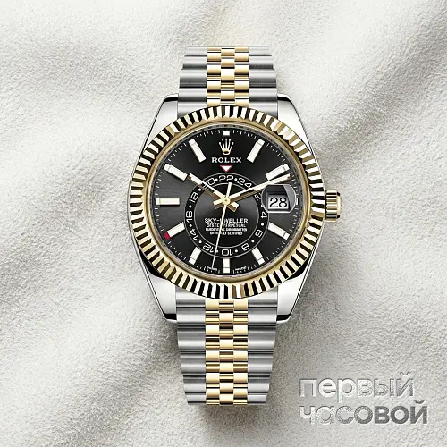 Sky-Dweller 42mm Steel and Yellow Black Dial 2023