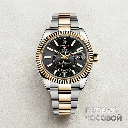 Sky-Dweller Steel & Yellow Gold Black Dial