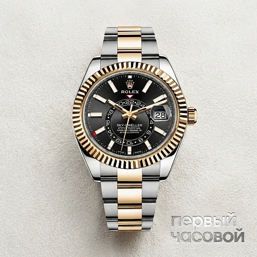 Sky-Dweller Steel & Yellow Gold Black Dial