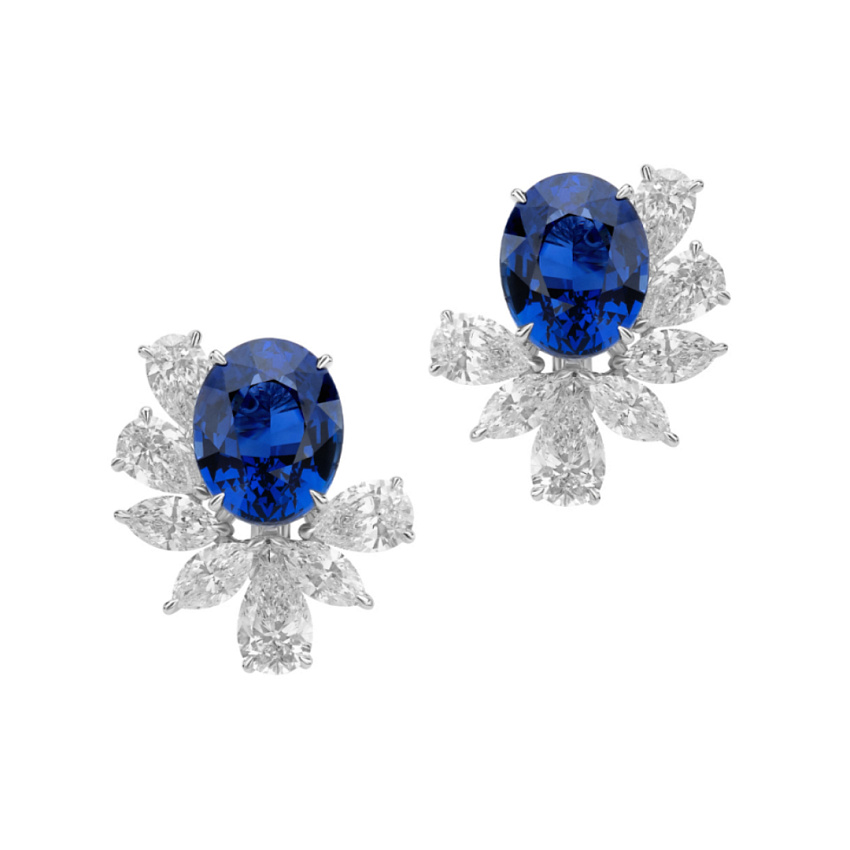 Серьги с сапфирами 4,35/4,47 ct.