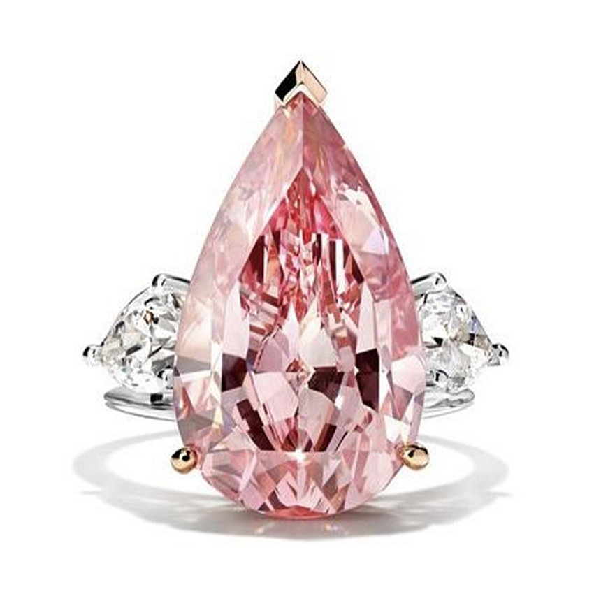 Кольцо с бриллиантом 4,04 ct. Fancy Vivid Pink (Treated)/VS1