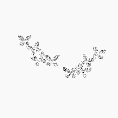 Pavé Butterfly Diamond Petite Ear Climbers