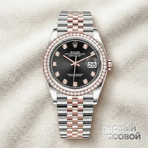 Oyster Perpetual Datejust 36 mm Everose Rolesor Factory diamonds 2021