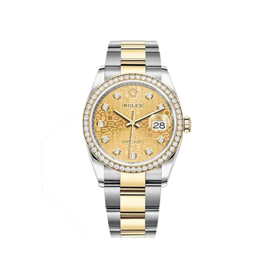 Datejust 36mm Oystersteel Yellow Gold and Diamonds Computer Dial