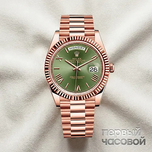 Day-Date Rose Gold Olive Dial